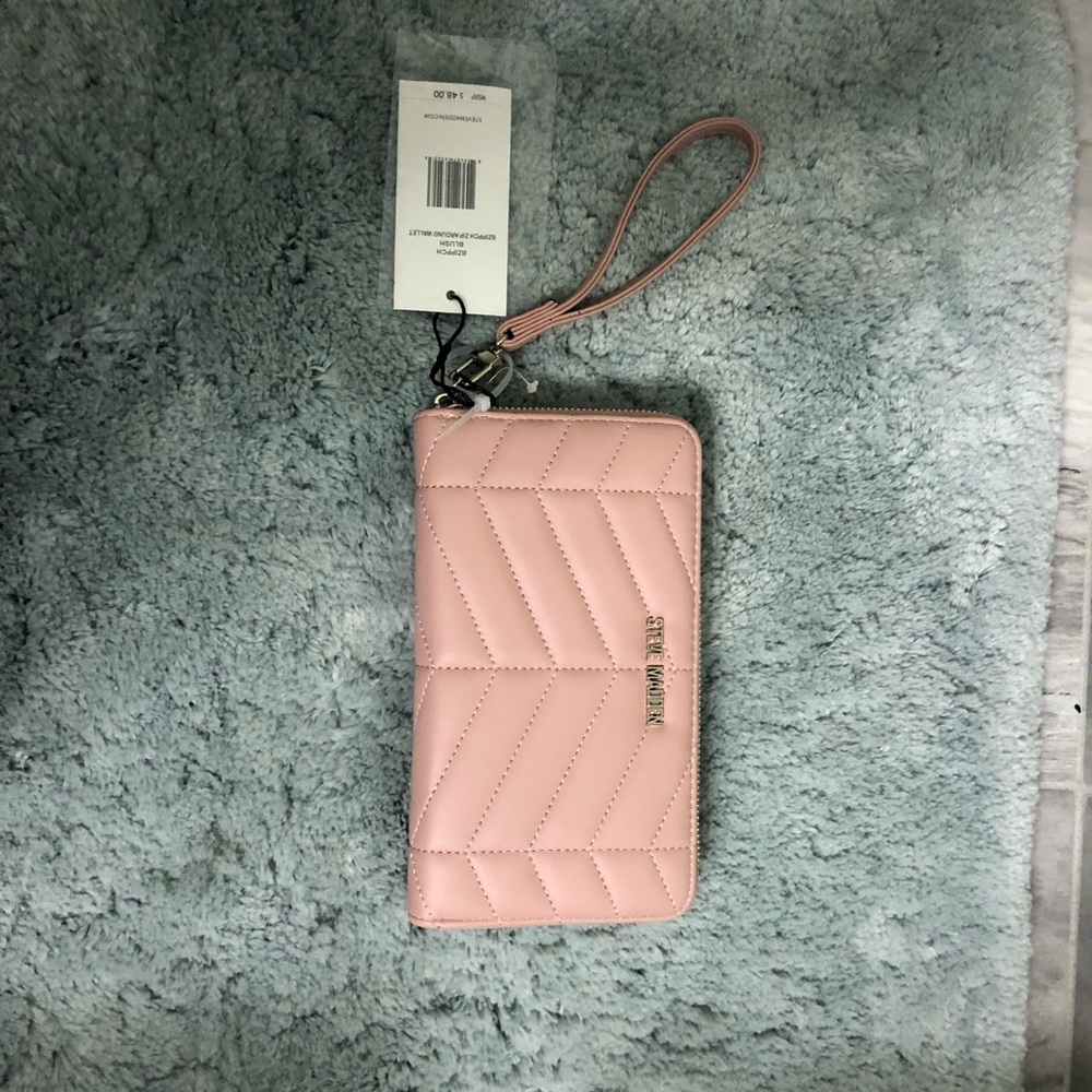 Steve Madden Zip Around Wallet Blush - Picture 6 of 8